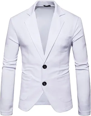 Mens Casual Blazer Slim Fit Two Botton Lightweight Suit Jacket Daily Solid Formal Business Sports Coat with Pockets