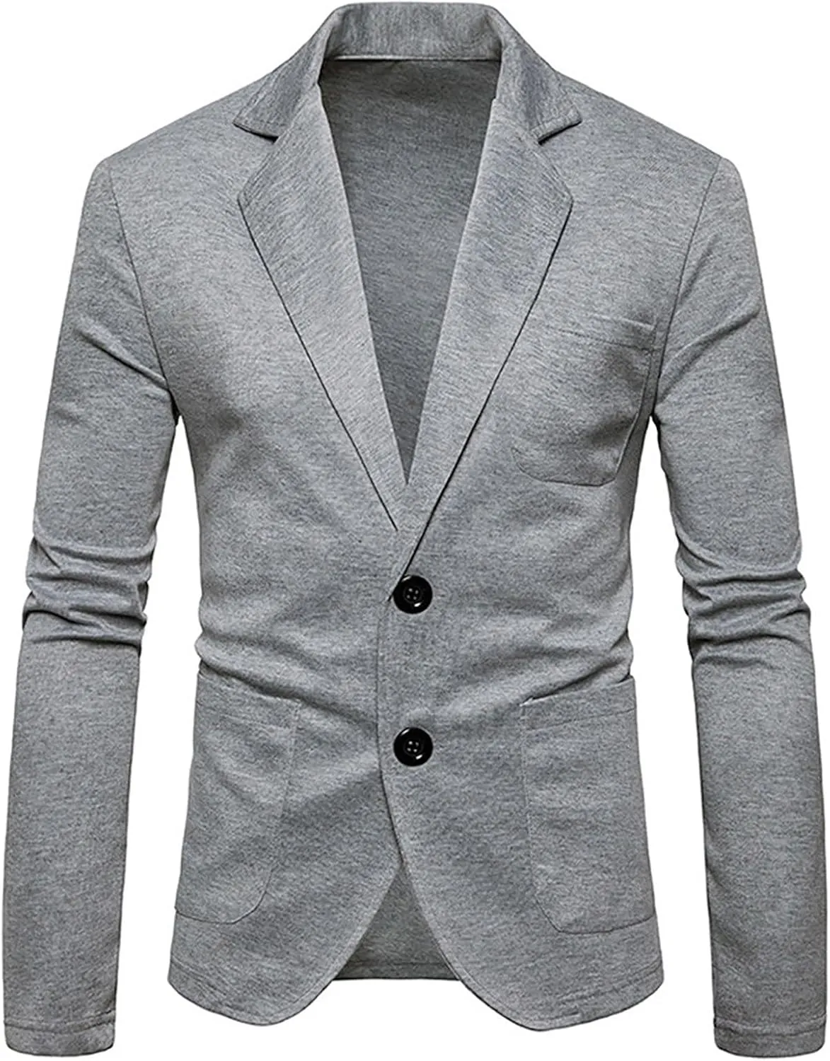 Mens Casual Blazer Slim Fit Two Botton Lightweight Suit Jacket Daily Solid Formal Business Sports Coat with Pockets