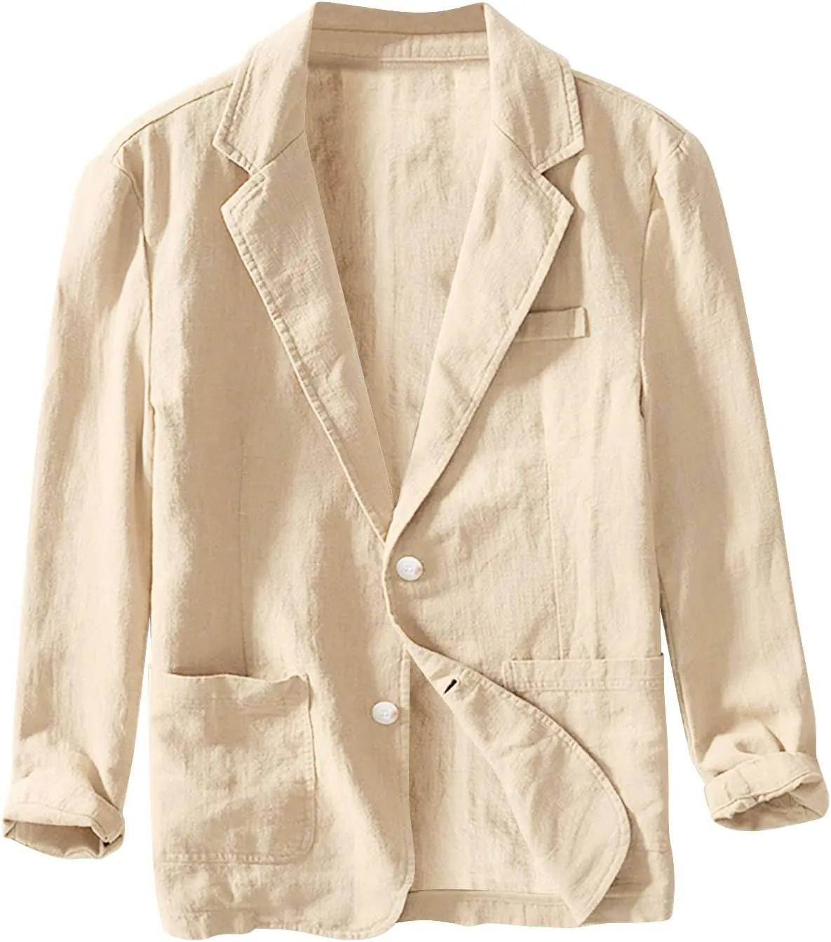 Mens Casual Blazers One Button Checked Lightweight Suit Jacket Long Sleeve Slim Fit Business Sport Coats with Pockets
