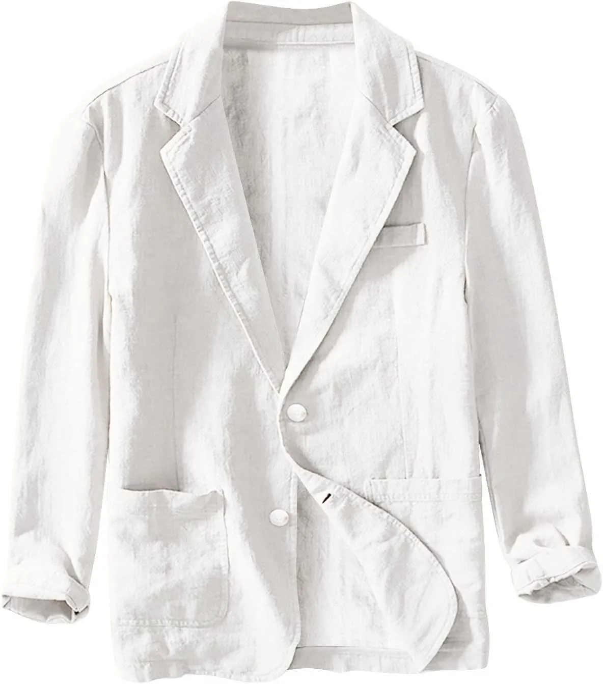 Mens Casual Blazers One Button Checked Lightweight Suit Jacket Long Sleeve Slim Fit Business Sport Coats with Pockets
