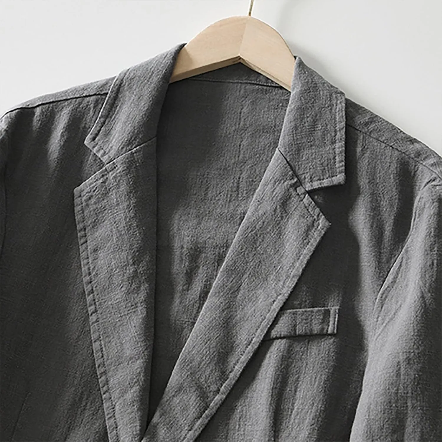 Mens Casual Blazers One Button Checked Lightweight Suit Jacket Long Sleeve Slim Fit Business Sport Coats with Pockets