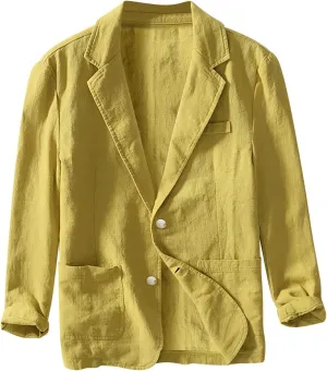 Mens Casual Blazers One Button Checked Lightweight Suit Jacket Long Sleeve Slim Fit Business Sport Coats with Pockets
