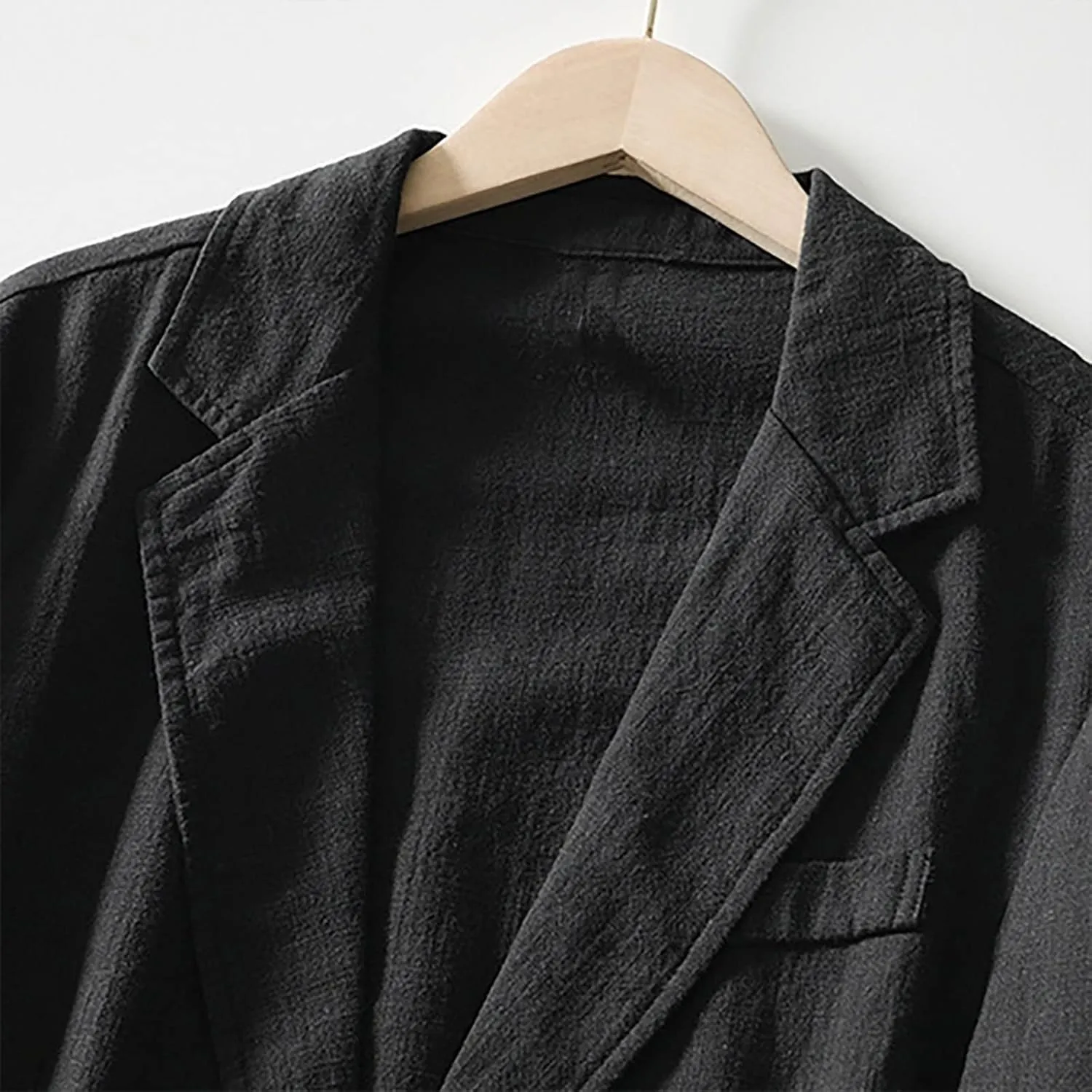 Mens Casual Blazers One Button Checked Lightweight Suit Jacket Long Sleeve Slim Fit Business Sport Coats with Pockets