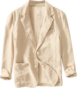 Mens Casual Blazers One Button Checked Lightweight Suit Jacket Long Sleeve Slim Fit Business Sport Coats with Pockets