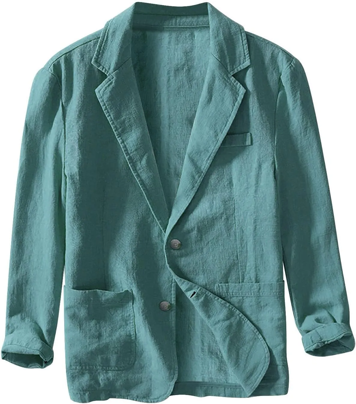 Mens Casual Blazers One Button Checked Lightweight Suit Jacket Long Sleeve Slim Fit Business Sport Coats with Pockets