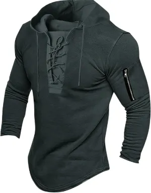 Men's Casual T Shirt Hoodies Shirts Long Sleeve Casual Workout Sport Hoodie T Shirt Pullover Top Work Shirt, M-3XL