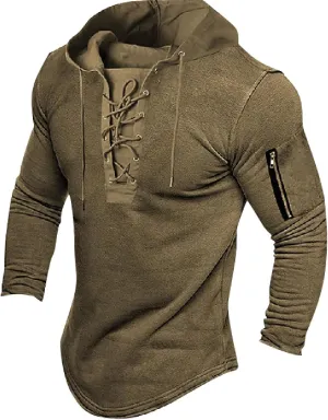 Men's Casual T Shirt Hoodies Shirts Long Sleeve Casual Workout Sport Hoodie T Shirt Pullover Top Work Shirt, M-3XL