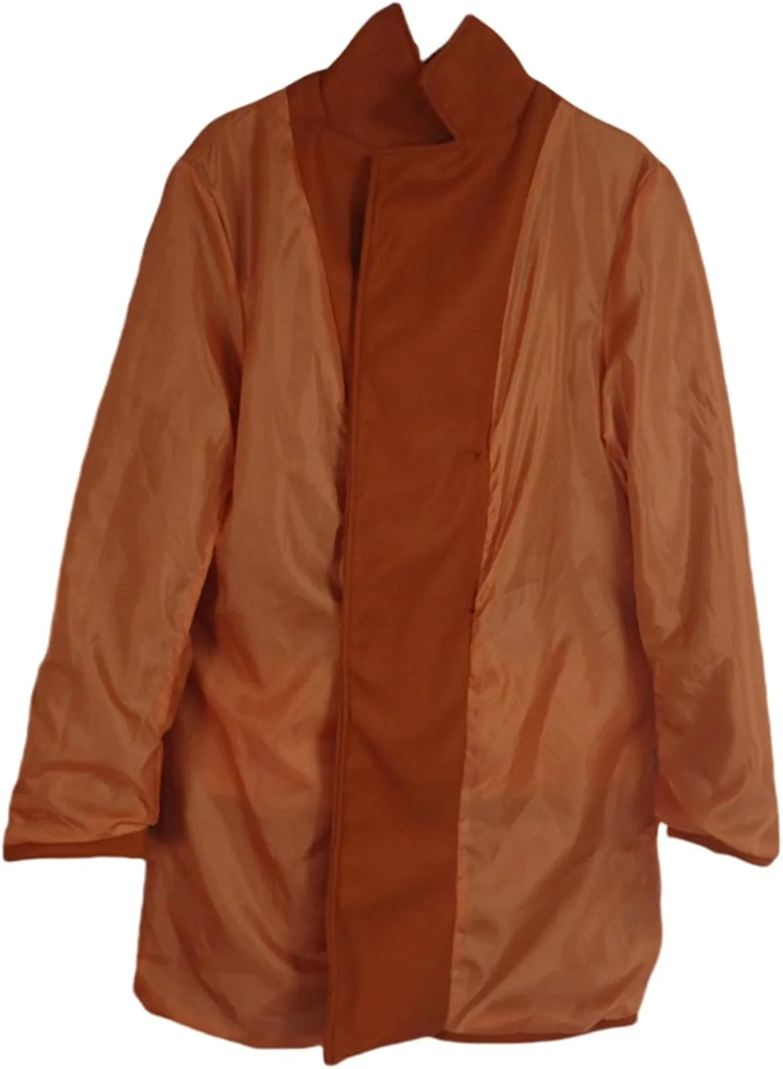Men's Classic Warm Peacoat Single Breasted Trench Wool Blend Overcoat with Pockets