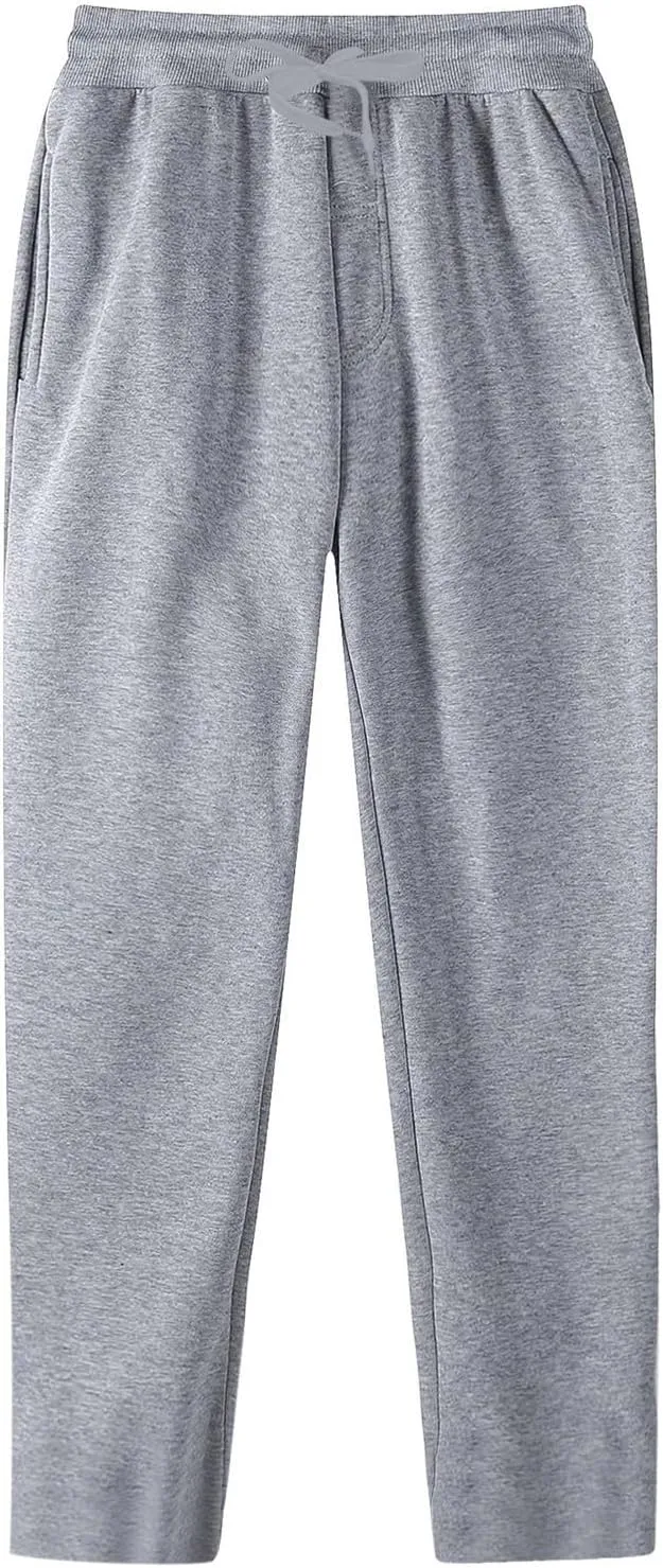 Men's Cotton Casual Sweatpants Yoga Athletic Lounge Trousers Elastic Jogger Running Straight Leg Pants with Pockets