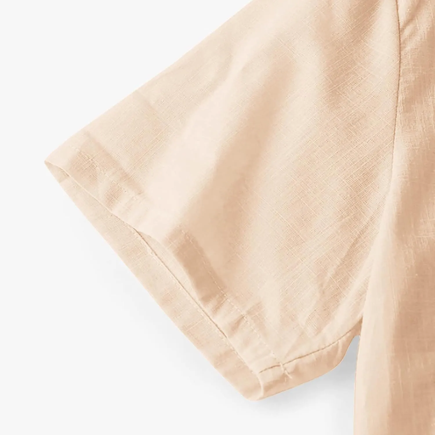 Men's Cotton Linen Henley Shirt Short Sleeve Breathable Shirts Casual Lightweight Summer Tee Tops