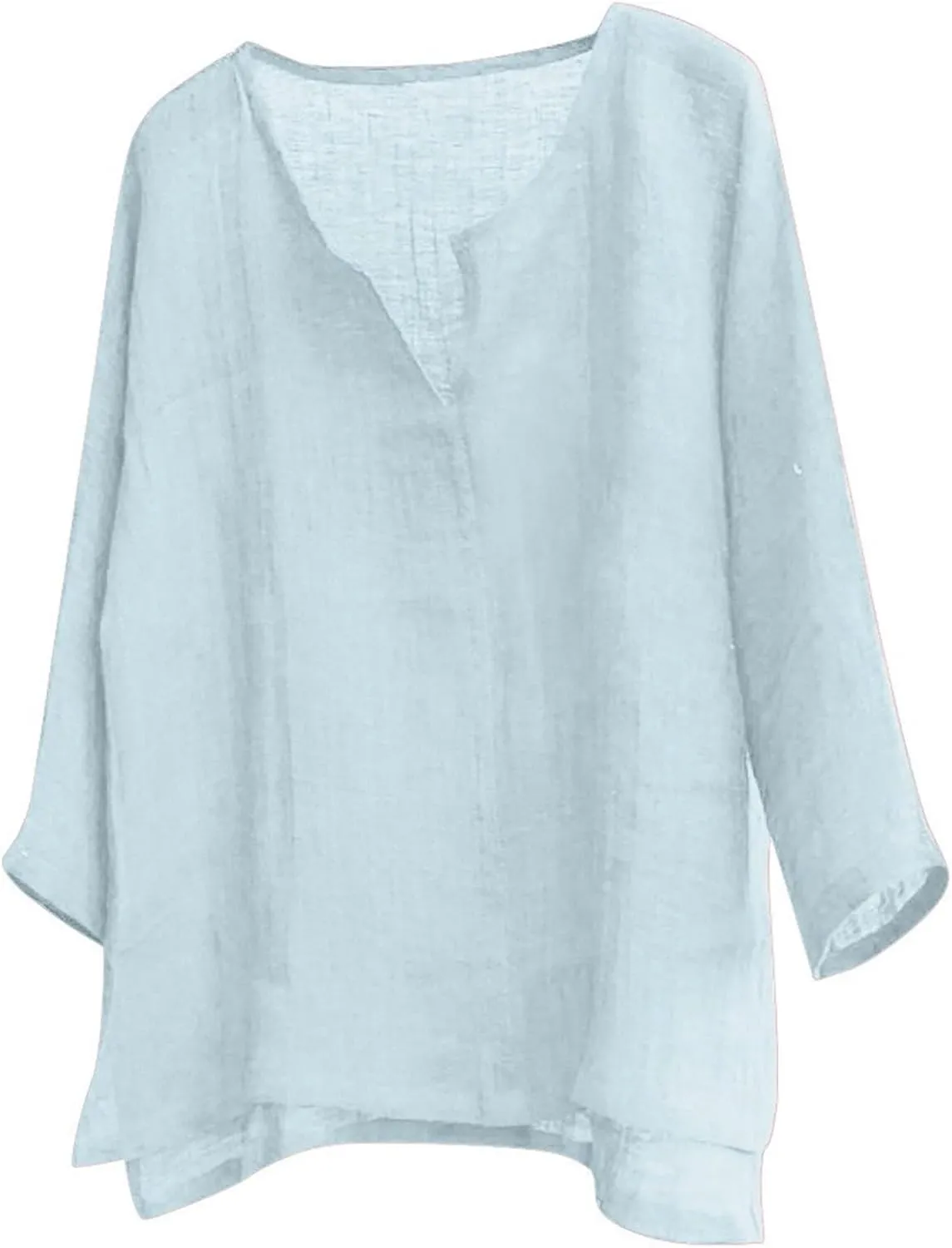 Mens Cotton Linen Henley Shirts Casual Trendy Long Sleeve Lightweight Vacation Tops Summer Beach Wedding Shirts