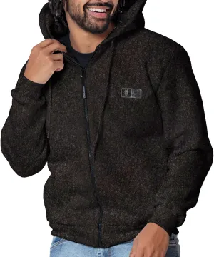 Men's Fleece Full-Zip Hoodie - Stylish Minimalist Pullover Sweatshirt, Soft Comfortable Fabric, Everyday Essential