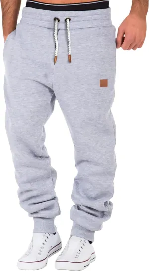 Mens Fleece Jogger Sweatpants, Thermal Track Jogger Pants, Winter Warmth Drawstring Trousers with Pockets