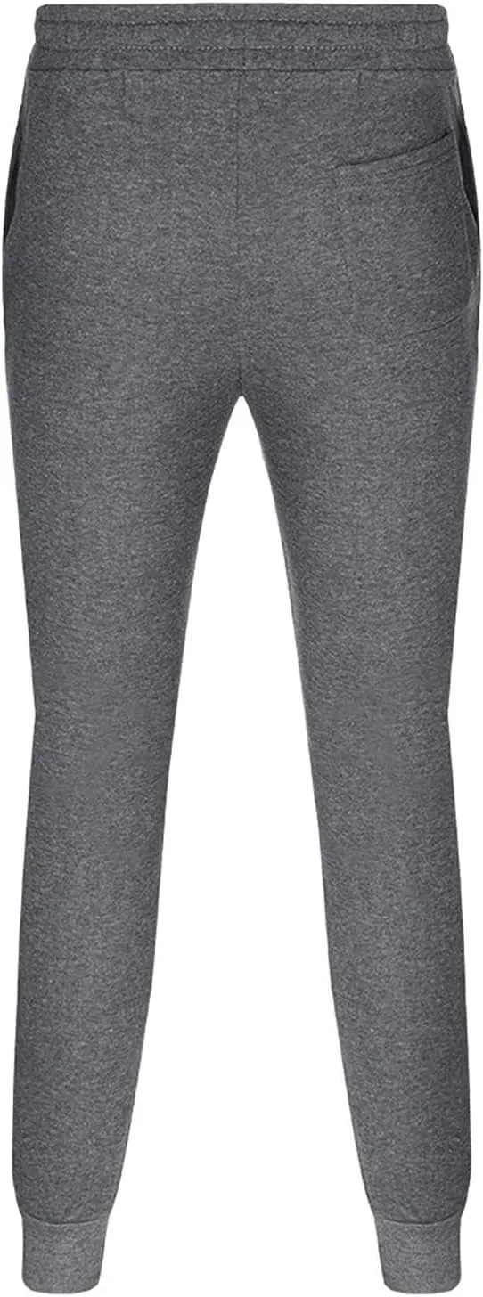 Mens Fleece Jogger Sweatpants, Thermal Track Jogger Pants, Winter Warmth Drawstring Trousers with Pockets