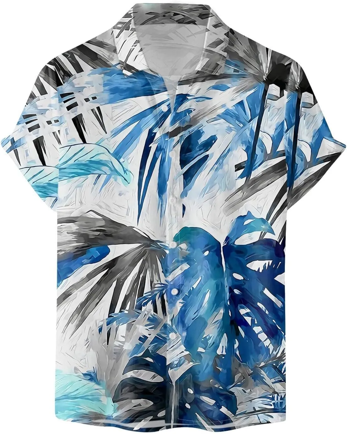 Mens Hawaiian T-Shirts 2025 Summer Short Sleeve Casual Button Down Tropical Beach Shirt Vacation Palm Beach Shirts