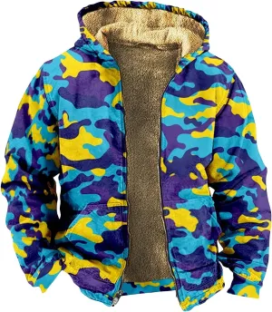 Mens Heated Jacket Vintage Long Sleeve Coats: Trendy Classic Jackets Print Sweatshirt Sweaters Hoodie