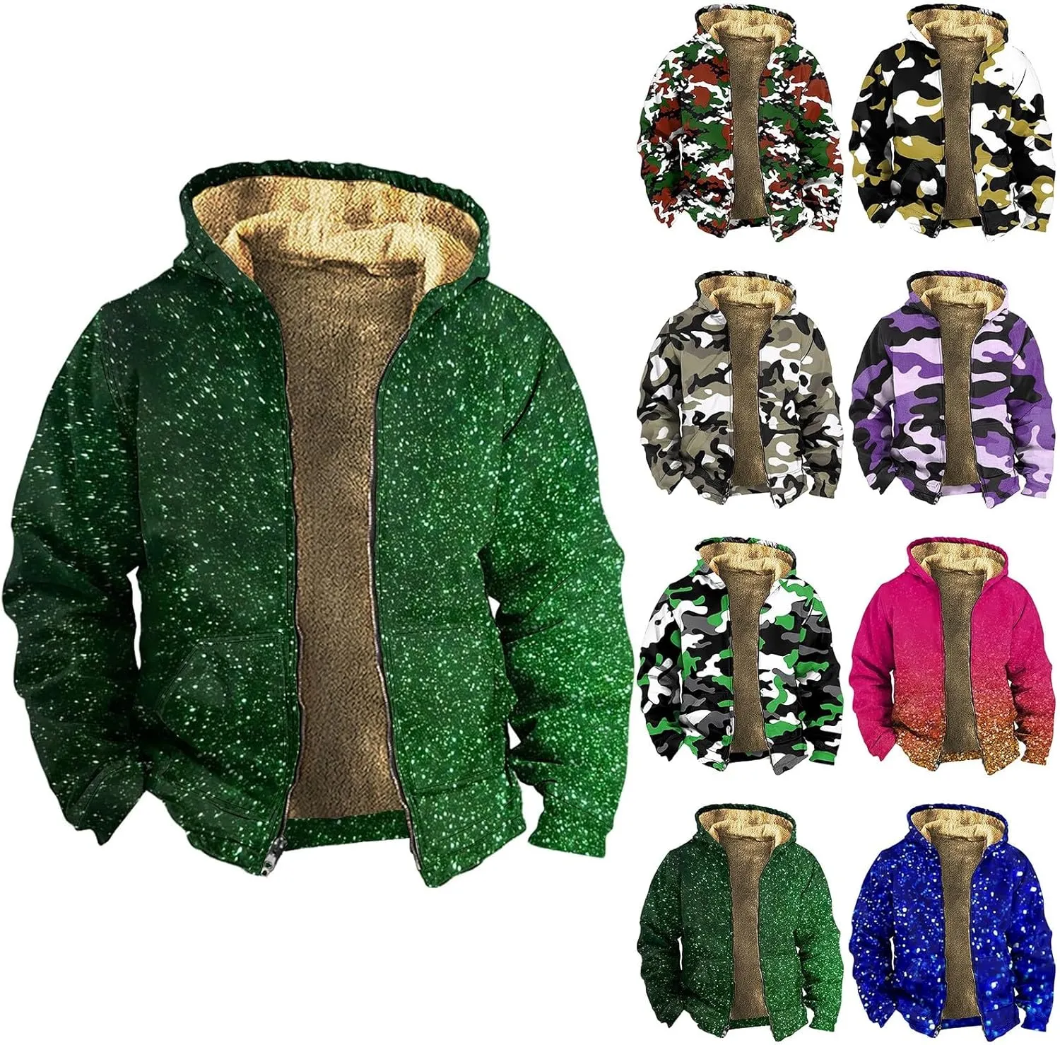 Mens Heated Jacket Vintage Long Sleeve Coats: Trendy Print Jackets Classic Sweatshirt Sweaters Hoodie