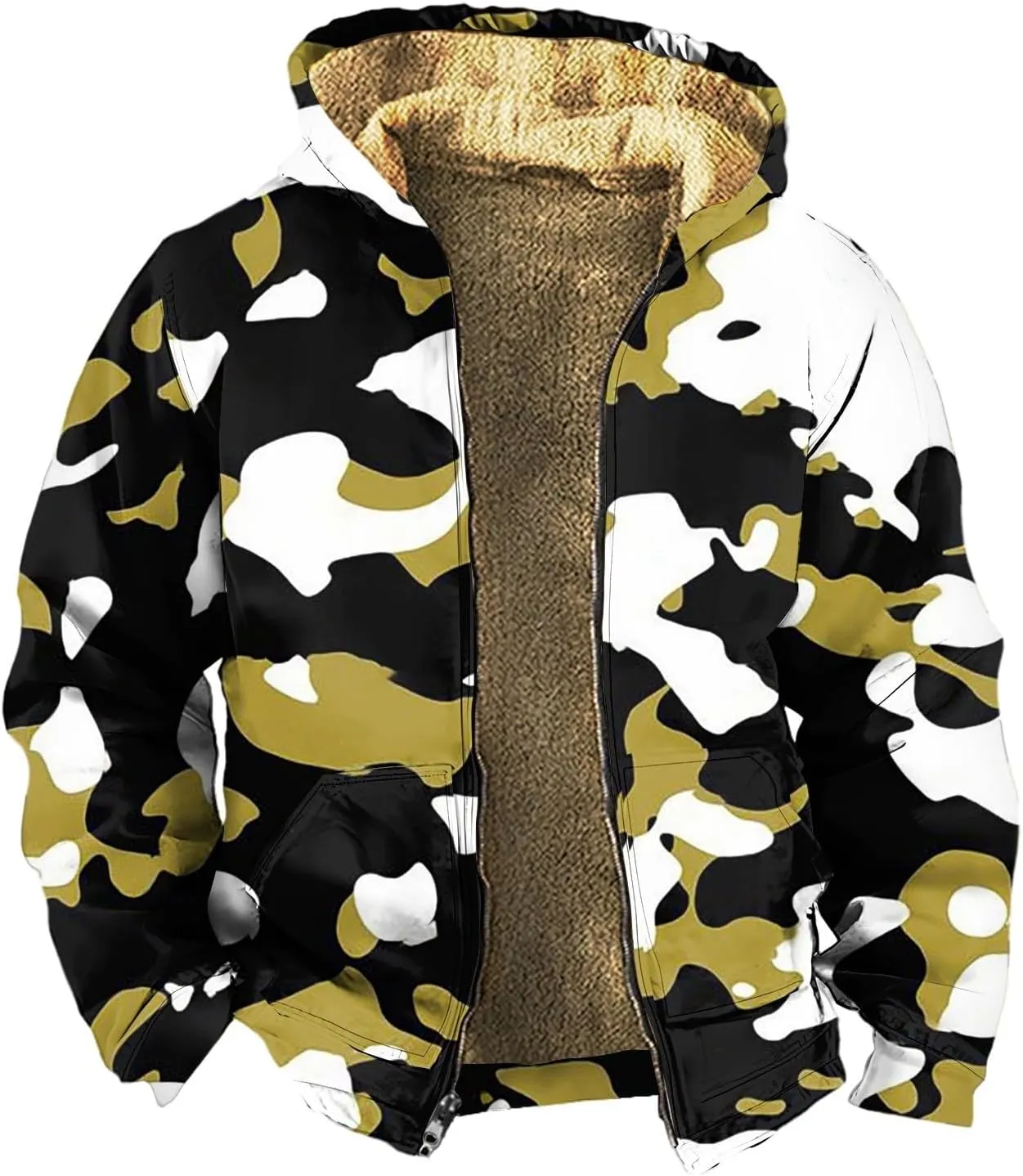 Mens Heated Jacket Vintage Long Sleeve Coats: Trendy Print Jackets Classic Sweatshirt Sweaters Hoodie