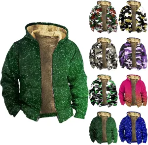 Mens Heated Jacket Vintage Long Sleeve Coats: Trendy Print Jackets Classic Sweatshirt Sweaters Hoodie