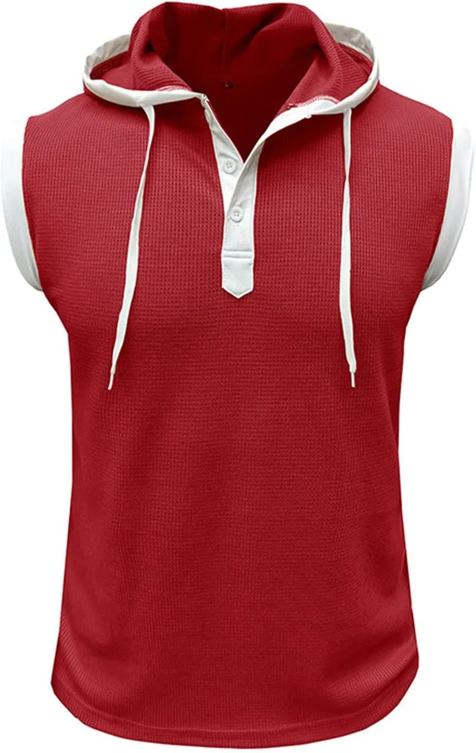 Men's Hooded Tank Tops Workout Sleeveless Hoodies Tee Shirt Muscle Athletic Gym Running Beach Tanks for Men Quick Dry