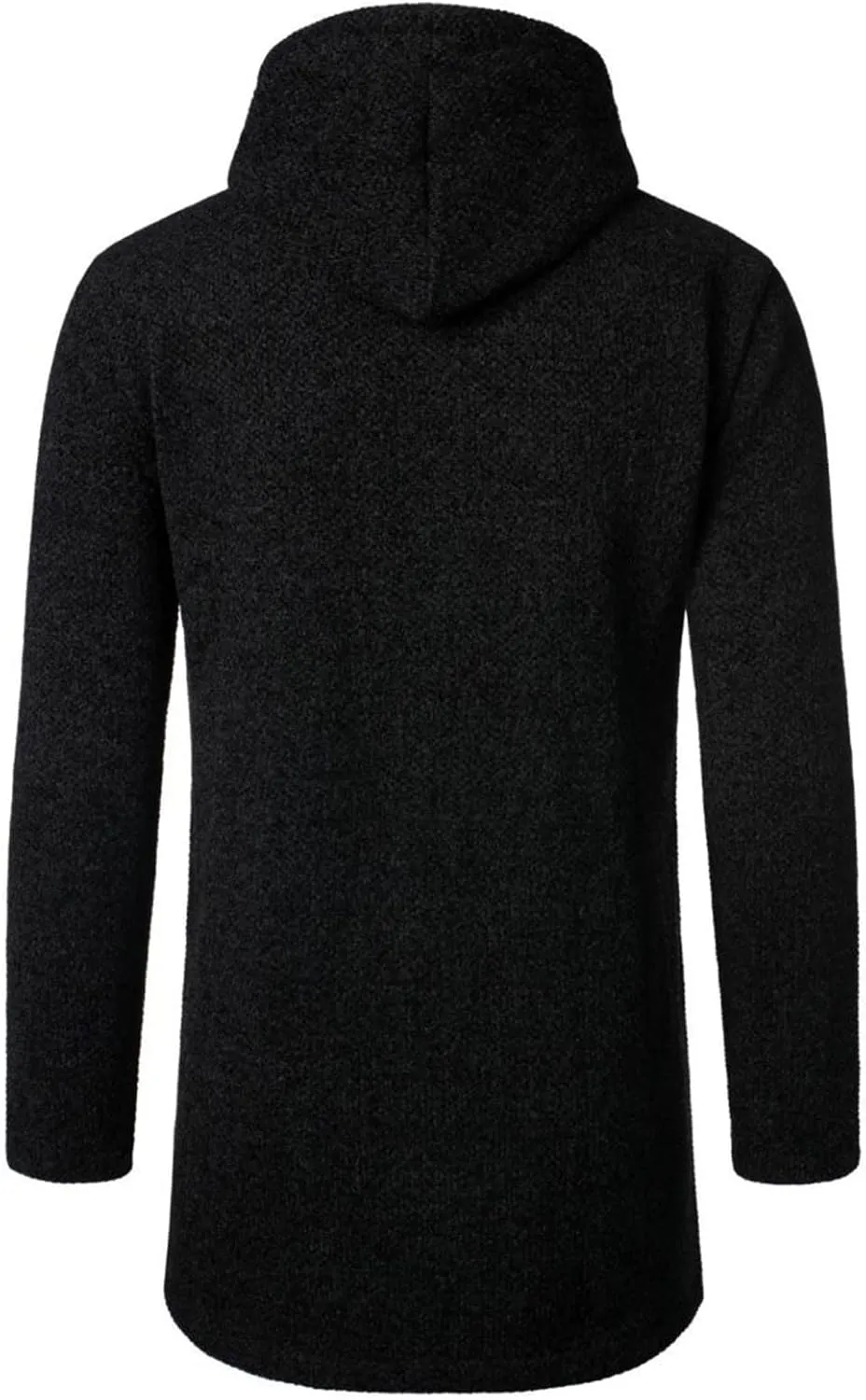 Mens Hoodies Pullover Plaid Knitting Drawstring Coat Sweater Warm Solid Color Jackets Tops Sleeve Hoodies