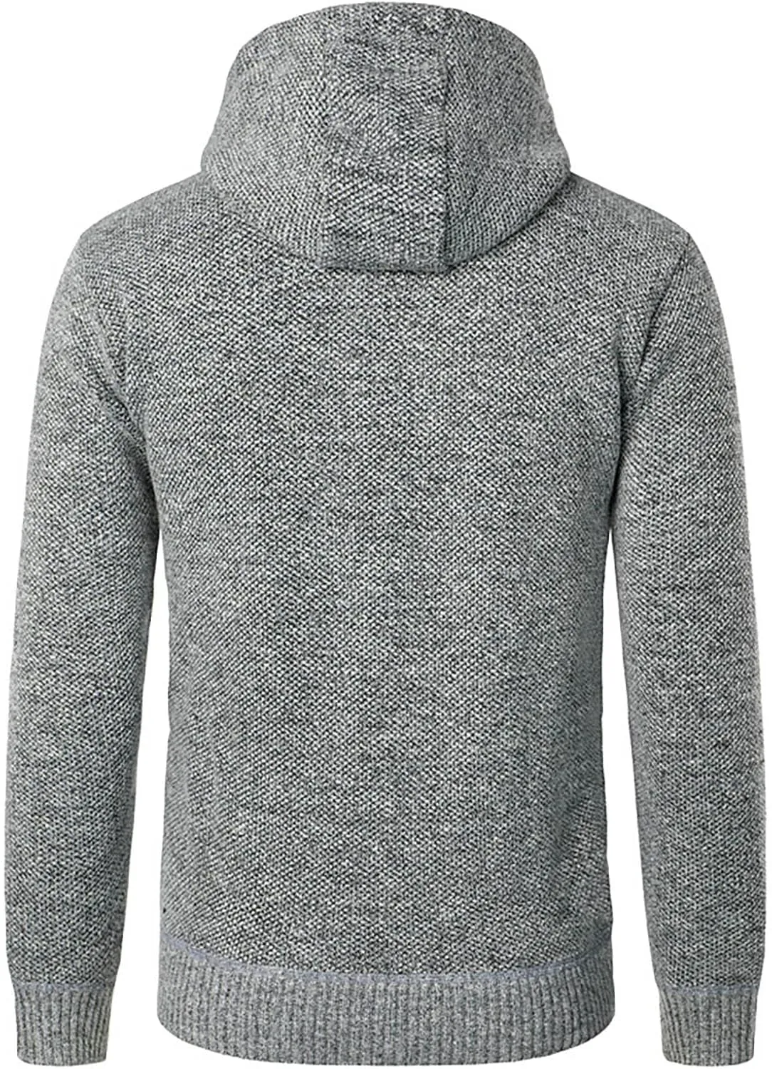 Mens Hoodies Pullover Plaid Knitting Drawstring Coat Sweater Warm Solid Color Jackets Tops Sleeve Hoodies
