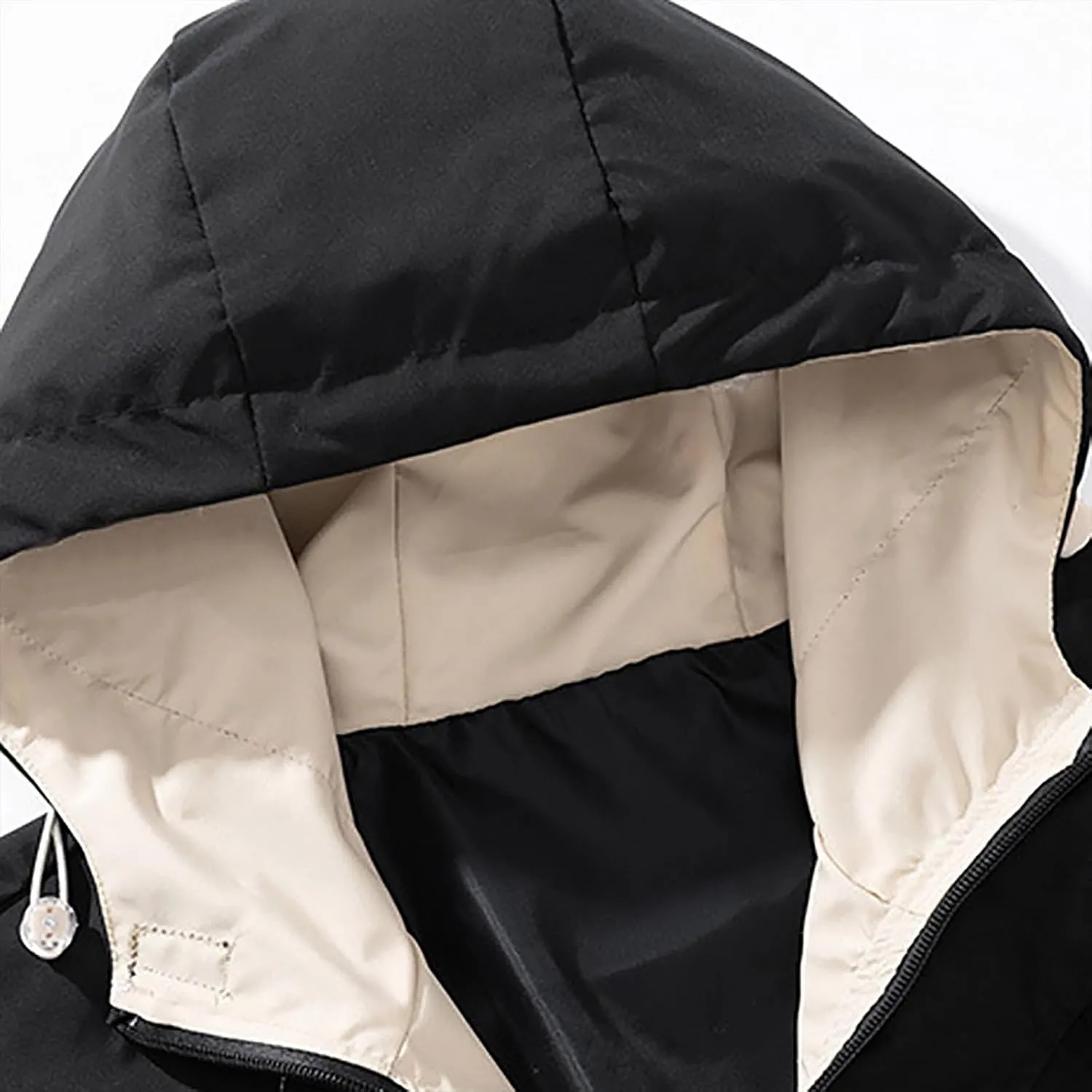 Mens Jacket Windproof with Hooded Outdoor Hiking Coat Lightweight Casual Windbreaker Coats Classic Workwear Hoodie