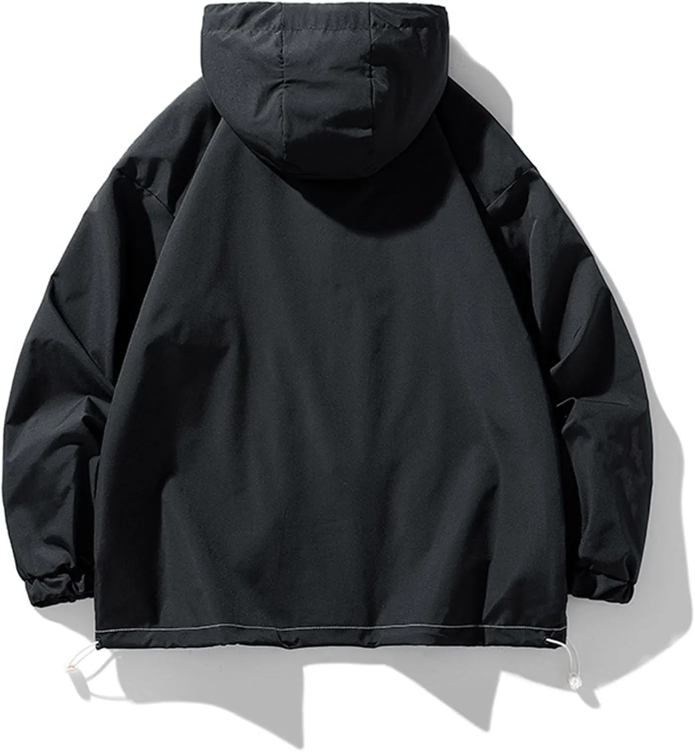Mens Jacket Windproof with Hooded Outdoor Hiking Coat Lightweight Casual Windbreaker Coats Classic Workwear Hoodie