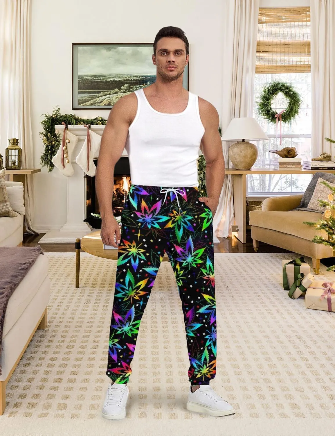Men's Jogger Pants Sweatpants Funny Jogger Workout Track Pants with Pockets Running Athletic Pants