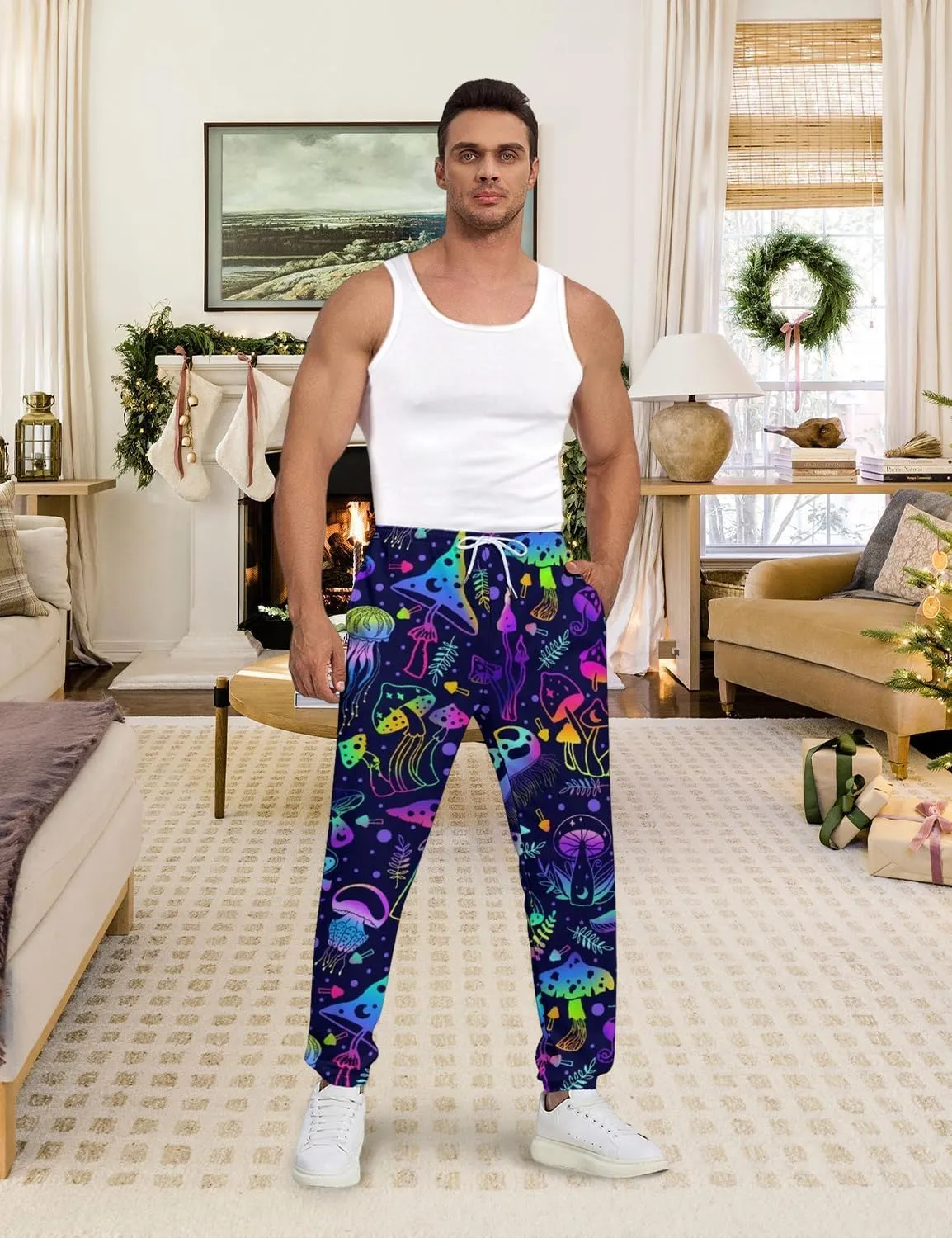 Men's Jogger Pants Sweatpants Funny Jogger Workout Track Pants with Pockets Running Athletic Pants