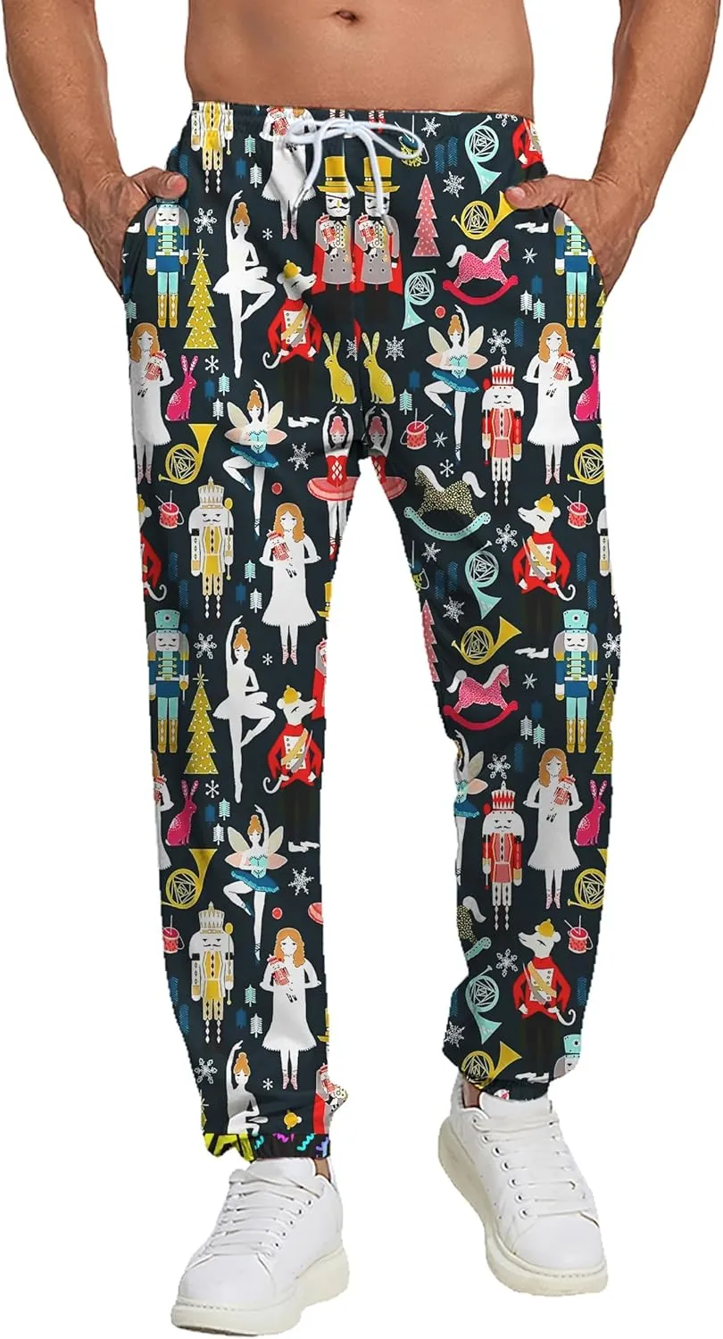 Men's Jogger Pants Sweatpants Funny Jogger Workout Track Pants with Pockets Running Athletic Pants