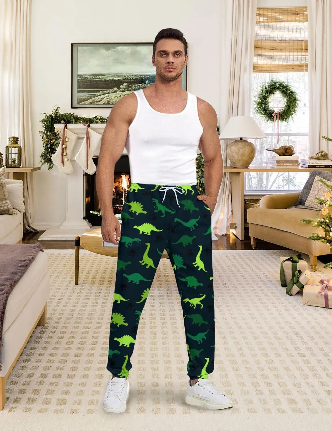 Men's Jogger Pants Sweatpants Funny Jogger Workout Track Pants with Pockets Running Athletic Pants
