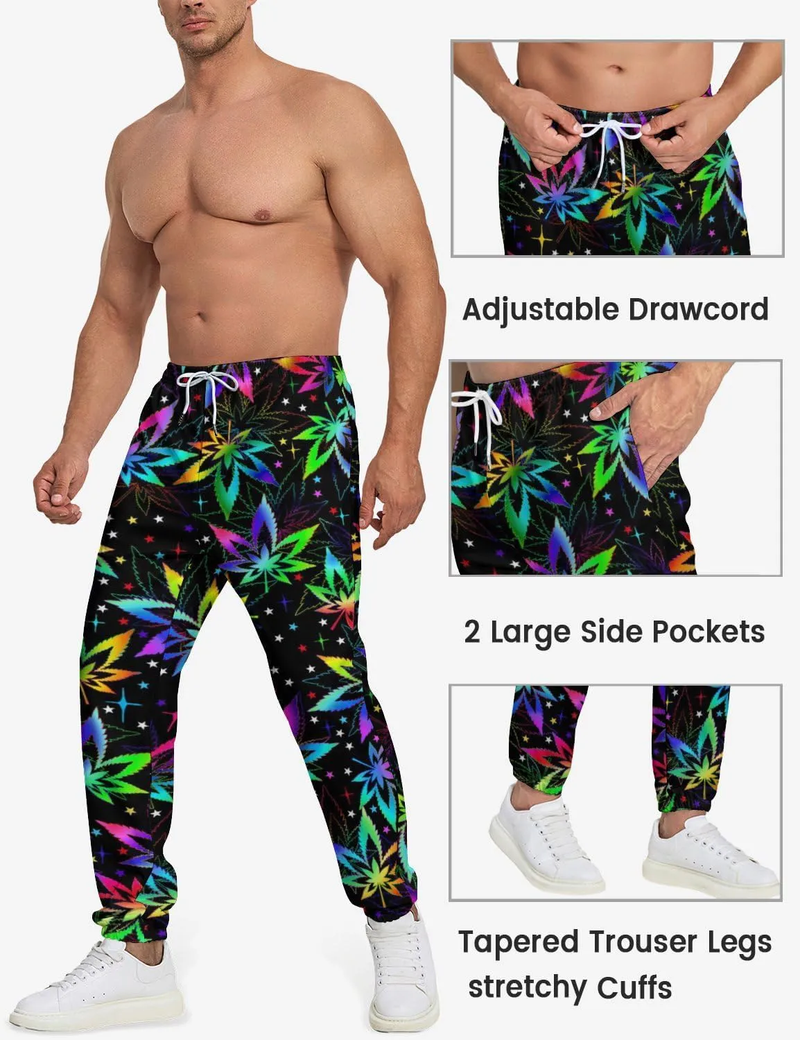 Men's Jogger Pants Sweatpants Funny Jogger Workout Track Pants with Pockets Running Athletic Pants