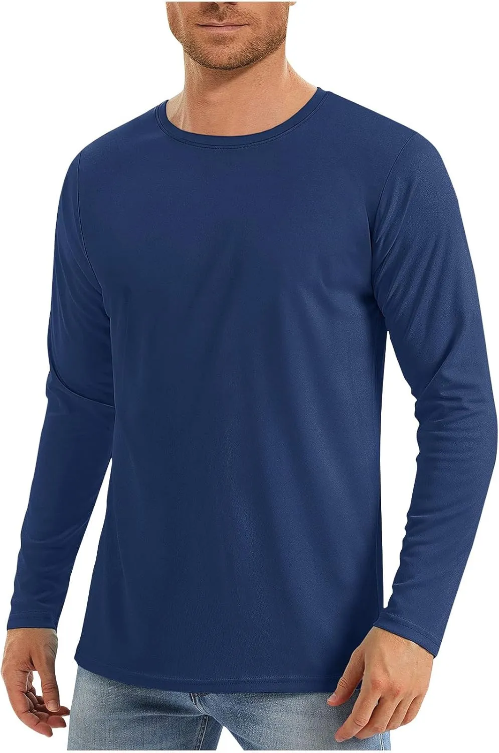 Men's Long Sleeve Shirts Fashion UPF 50  UV Sun Protection Athletic Shirts for Hiking Running Workout Rash Guard