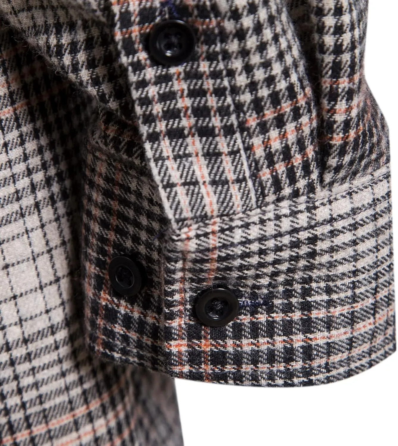 Men's Plaid Flannel Shirt Button Down Long Sleeve Regular-Fit Shacket Jacket Lapel Checked Oxford Gingham Shirts