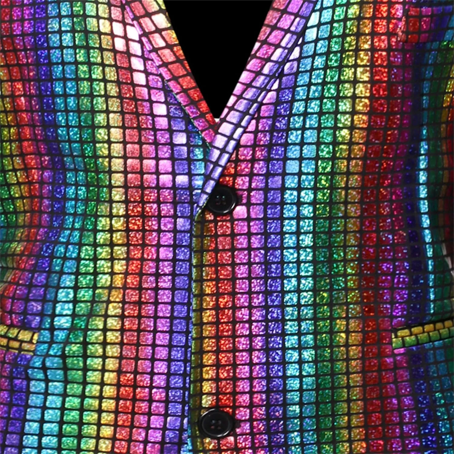 Men's Plaid Party Nightclub Dress Suit Jacket 2 Button Metallic Fashion Blazer Sequin Slim Fit Stylish Sport Coat