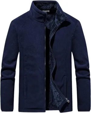 Men's Sherpa Lined Fleece Zipper Jacket Casual Full Zip Up Winter Warm Coats Classic Heavyweight Sweatshirt
