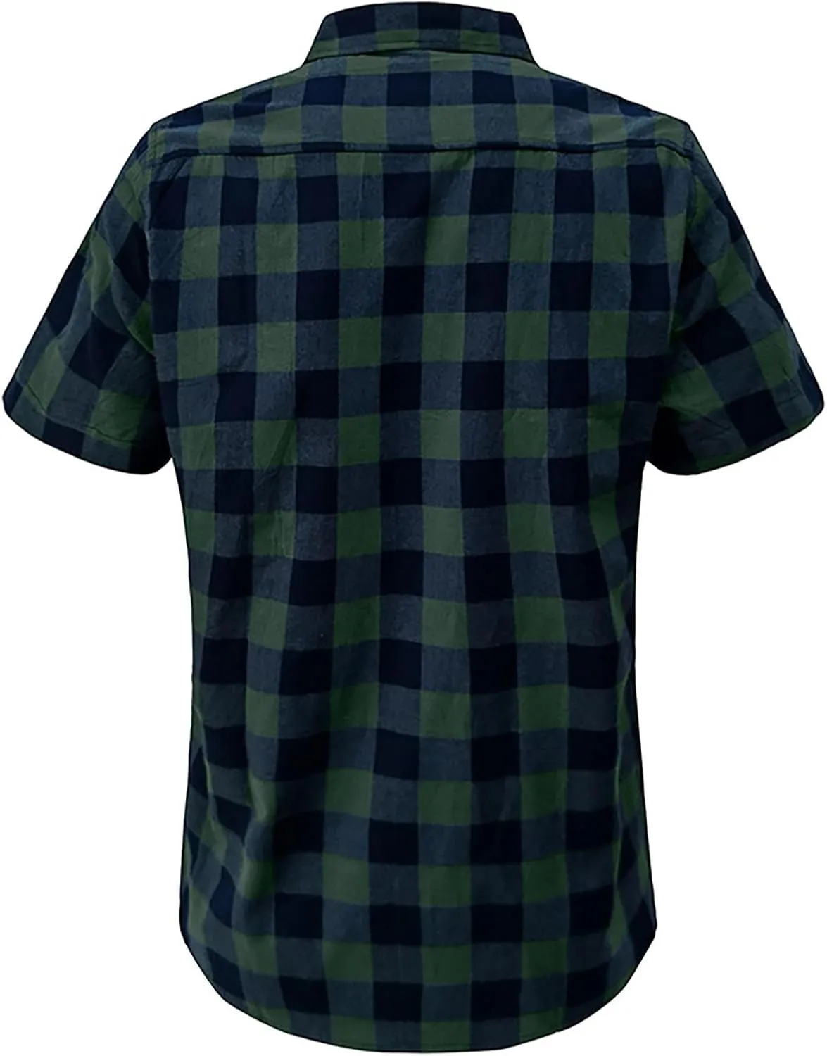 Mens Short Sleeve Plaid T Shirt Vintage Slim Fit Wrinkle-Free Casual Button Down Vacation Work Checked Shirts
