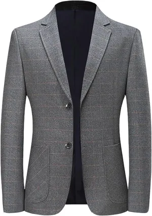 Men's Suit JacketsCasual Long Sleeve Loose Fit Business Blazer Vintage Classic Fit Lightweight Sport Coat Blazer