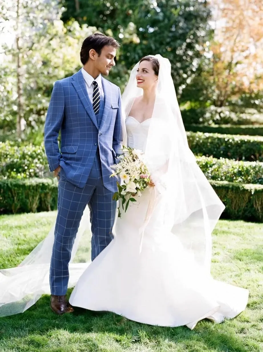 Men's Suit Set 3 Pieces Plaid Slim Fit Suit Formal Bussiness Wedding Suit Casual Prom Tuxedos Blazer Vest Pant