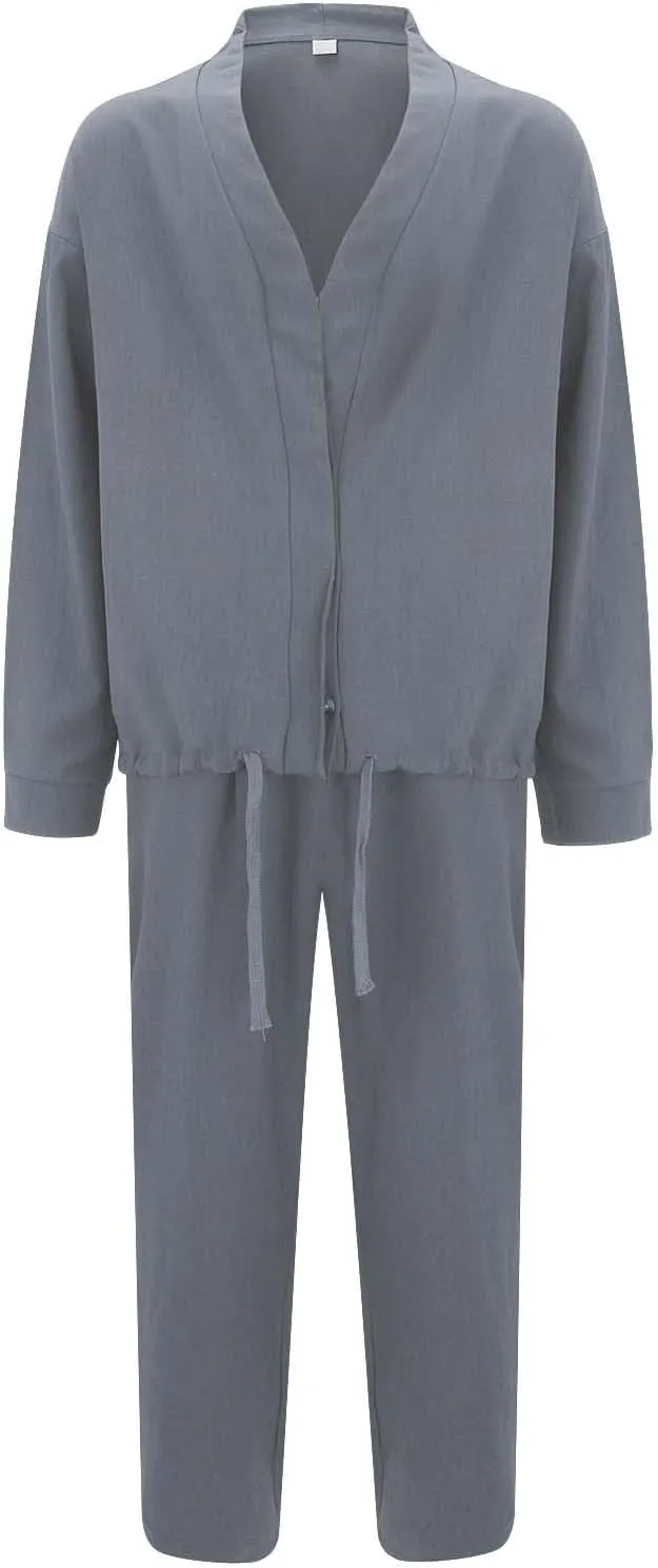 Mens Sweat Suits 2 Piece Button Down Cardigan and Jogging Pants Sweatsuit Sets Casual Athletic Outfits Loungewear