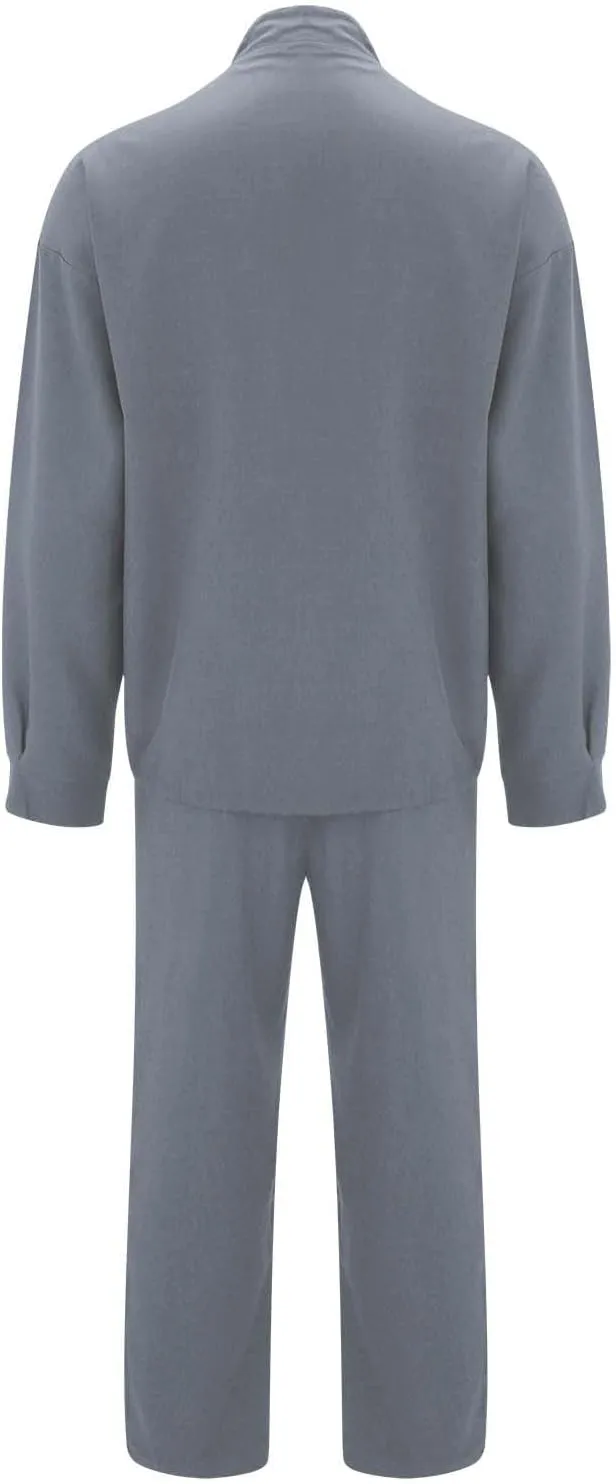 Mens Sweat Suits 2 Piece Button Down Cardigan and Jogging Pants Sweatsuit Sets Casual Athletic Outfits Loungewear