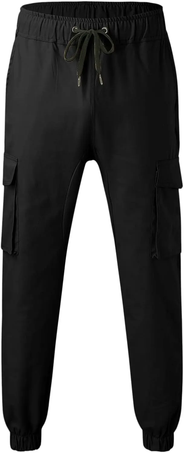 Mens Sweatpants with Pockets Big and Tall Waist Trousers Men Pants Joggers Athletic Casual Cargo Pants Military Pants