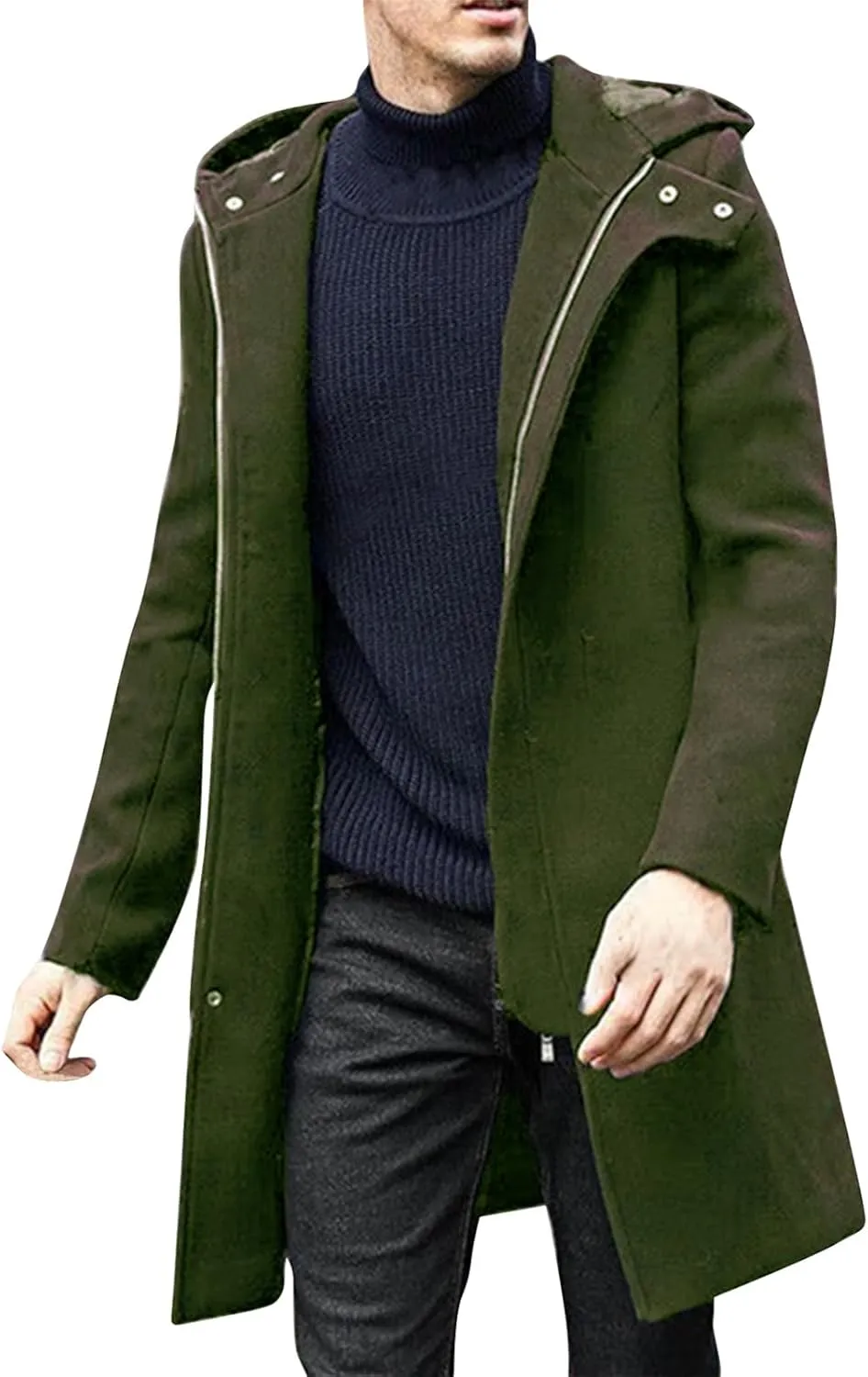 Mens Trench Coat Long Sleeve Tactical Coat: Cargo Workout Coats Plus Size Pullover Hoodie Trendy Sweatshirt Sweater