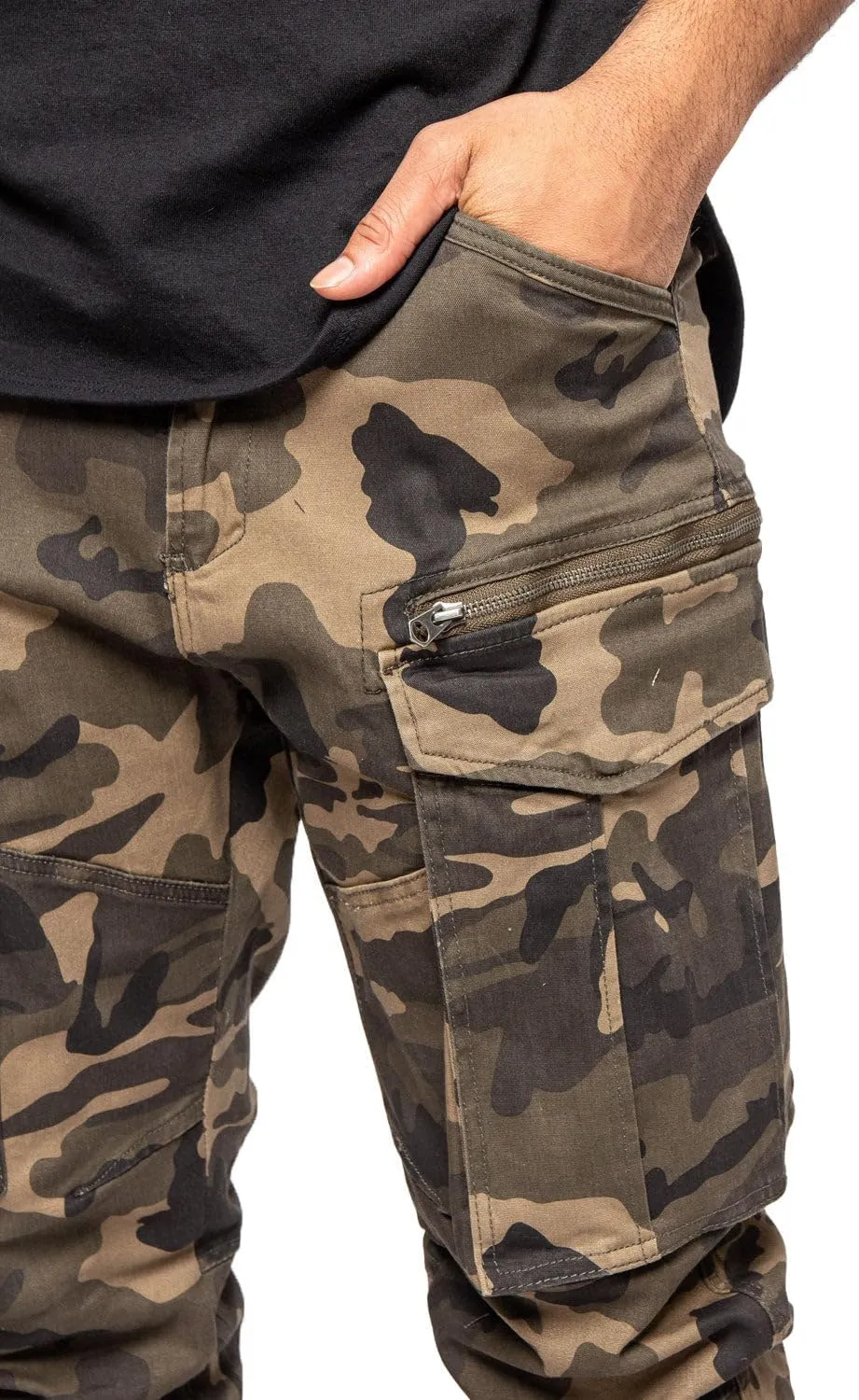 Men's Utility Cargo Pocket Cotton Jogger Pants