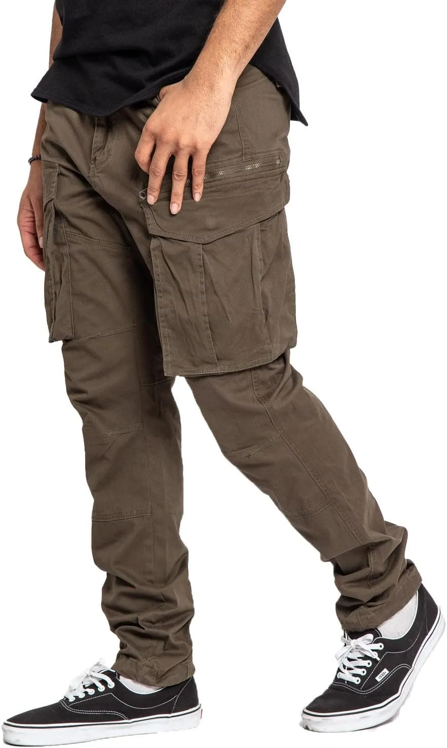 Men's Utility Cargo Pocket Cotton Jogger Pants