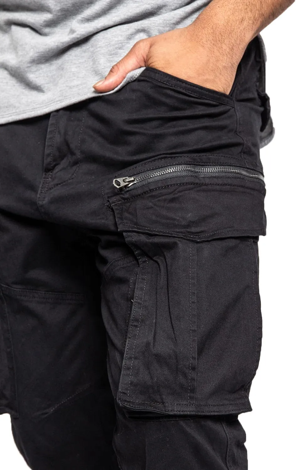 Men's Utility Cargo Pocket Cotton Jogger Pants