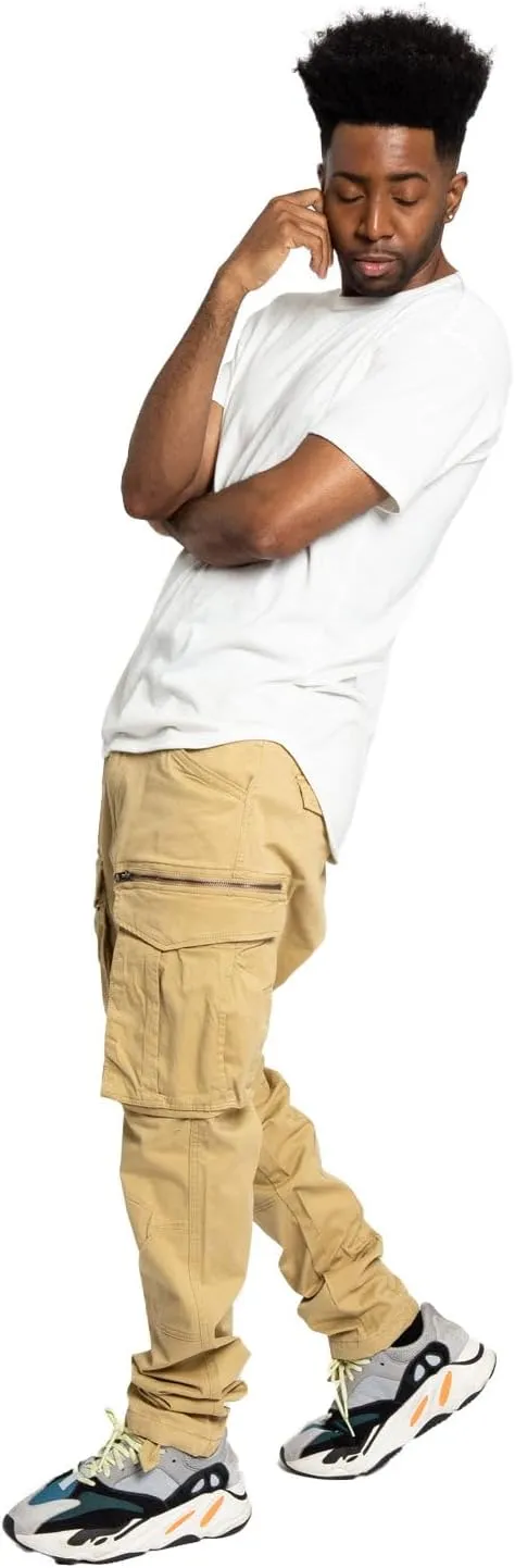 Men's Utility Cargo Pocket Cotton Jogger Pants
