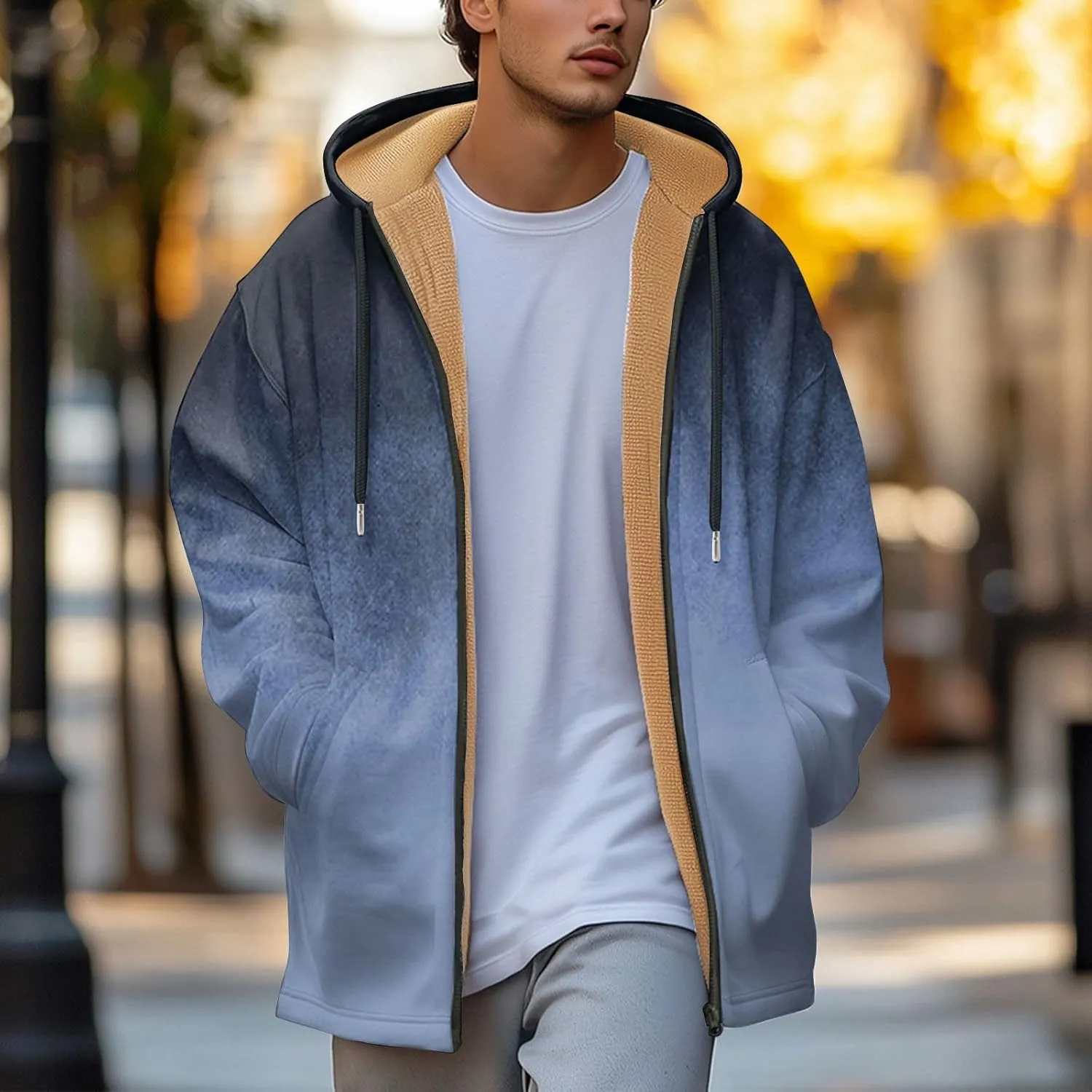 Mens Winter Coats Vintage Long Sleeve Coats: Classic Trendy Jackets Print Sweatshirt Sweaters Hoodie