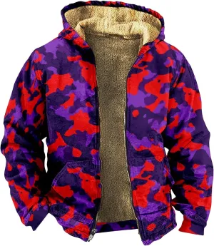 Men's Winter Coats Vintage Long Sleeve Coats: Classic Trendy Jackets Print Sweatshirt Sweaters Hoodie